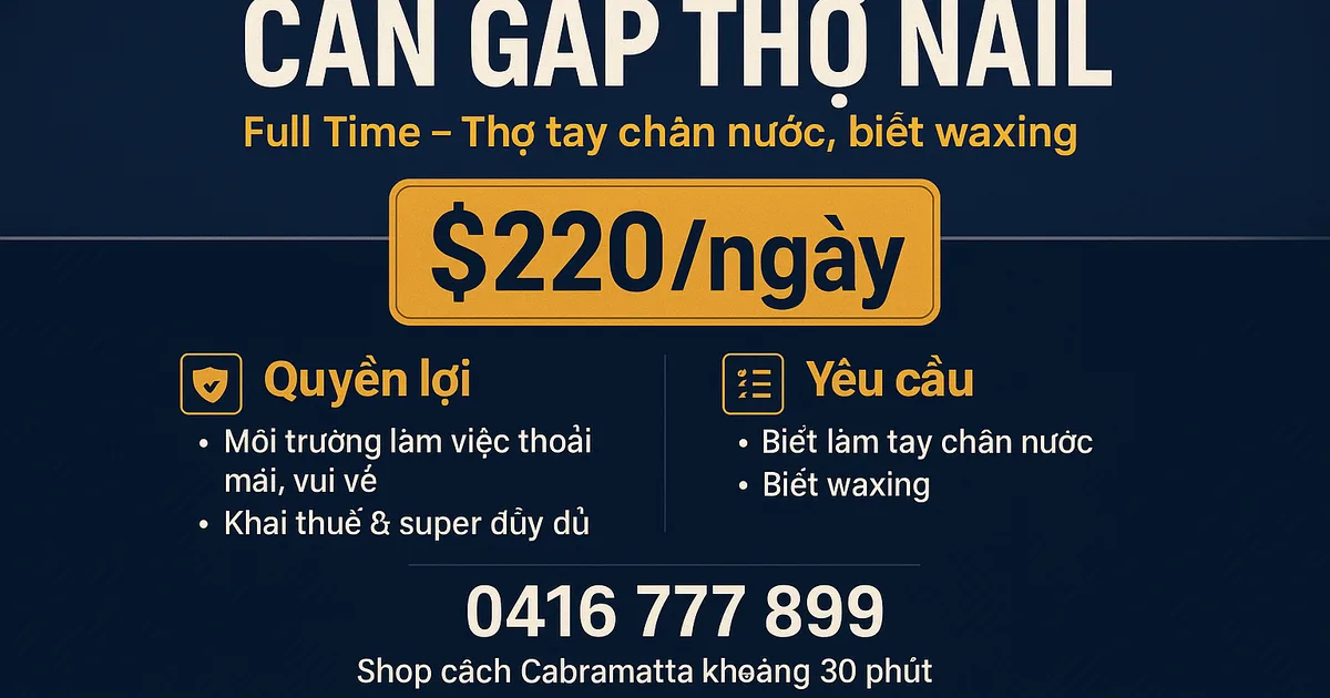 CẦN GẤP THỢ NAIL – FULL TIME