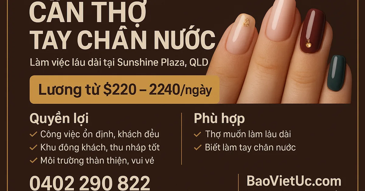 CẦN THỢ TAY CHÂN NƯỚC – SUNSHINE PLAZA, QLD