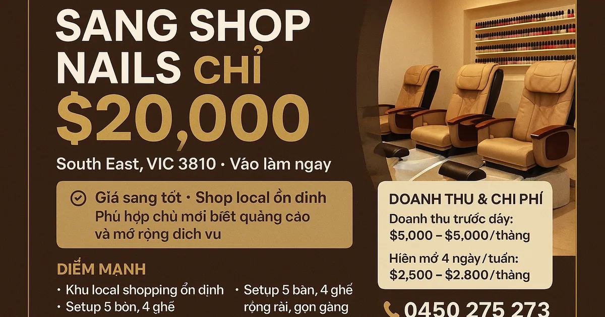 SANG SHOP NAILS – SOUTH EAST, VIC 3810