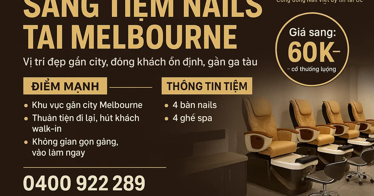 SANG TIỆM NAILS – CƠ HỘI TỐT TẠI MELBOURNE