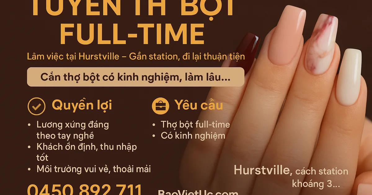 TUYỂN THỢ BỘT FULL-TIME – HURSTVILLE