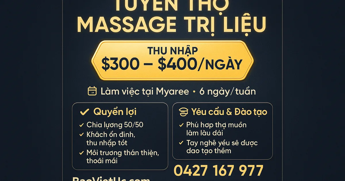 TUYỂN THỢ MASSAGE TRỊ LIỆU – MYAREE