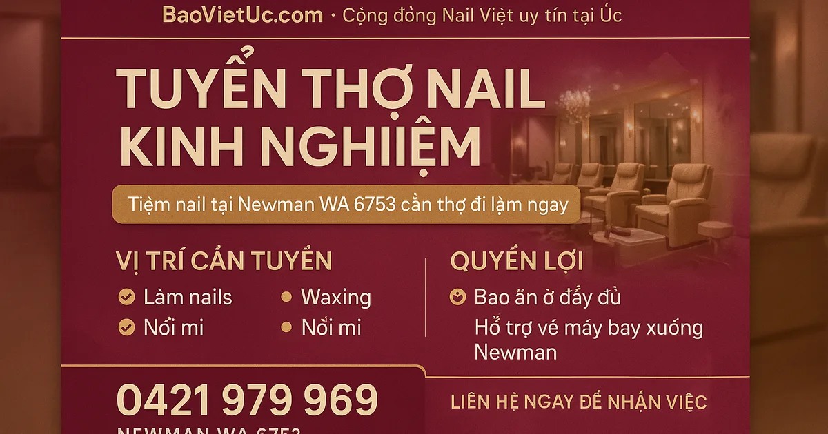 Tuyển Thợ Nail – Newman WA 6753