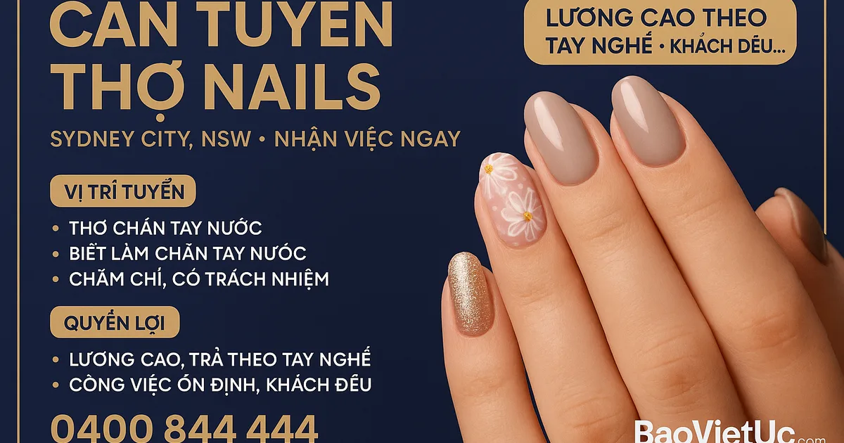 CẦN TUYỂN THỢ NAILS – SYDNEY CITY, NSW