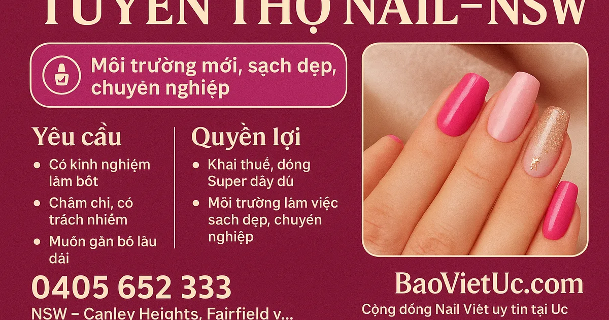 TUYỂN THỢ NAIL – NSW