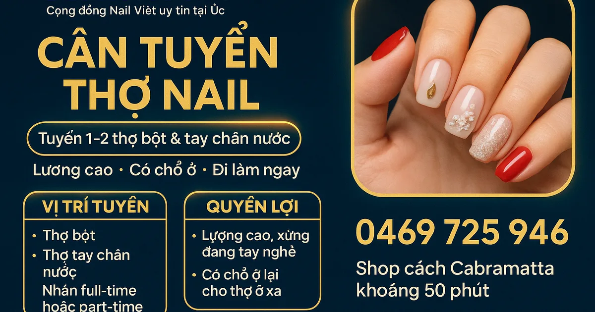 CẦN TUYỂN 1–2 THỢ BỘT & TAY CHÂN NƯỚC