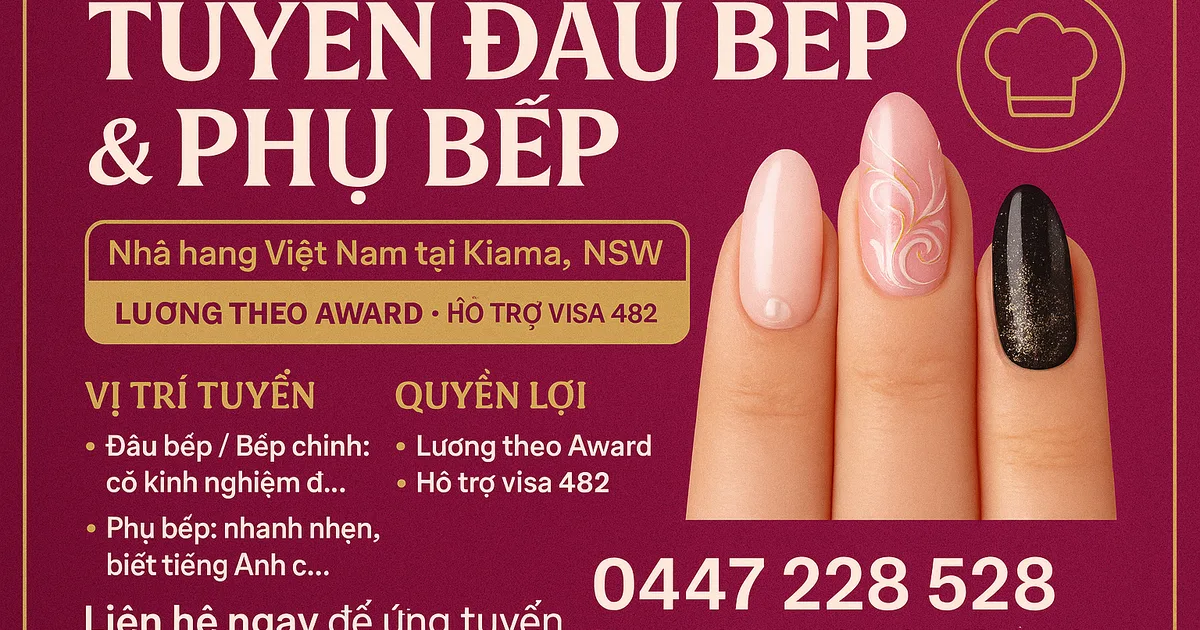 TUYỂN ĐẦU BẾP & PHỤ BẾP – KIAMA, NSW