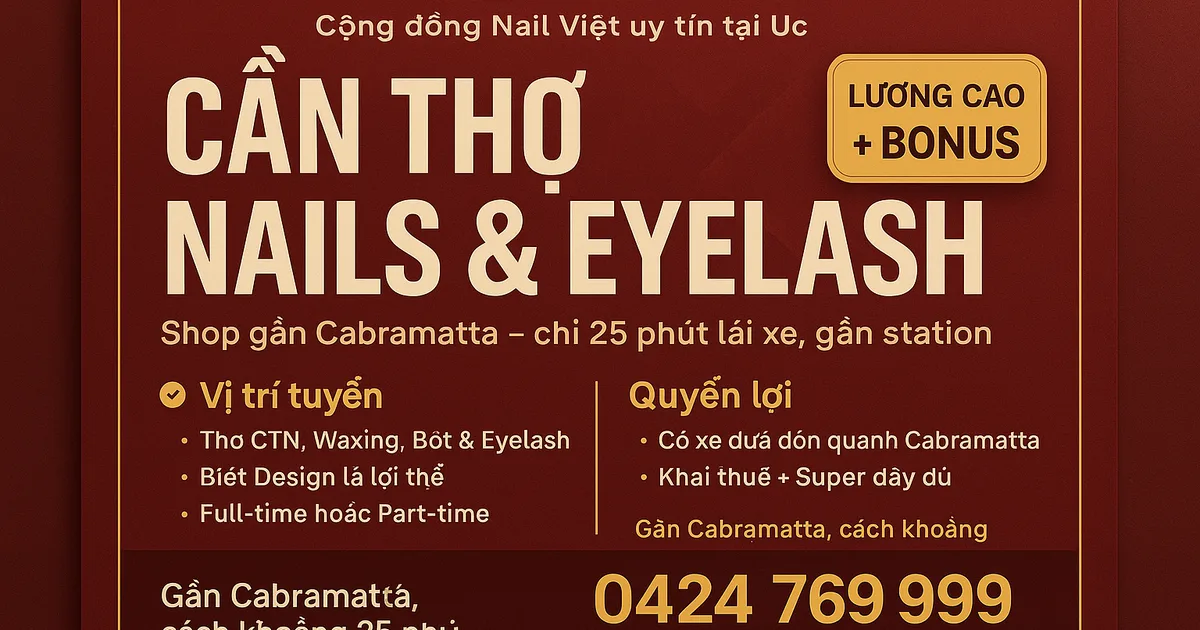 CẦN THỢ NAILS & EYELASH – GẦN CABRAMATTA
