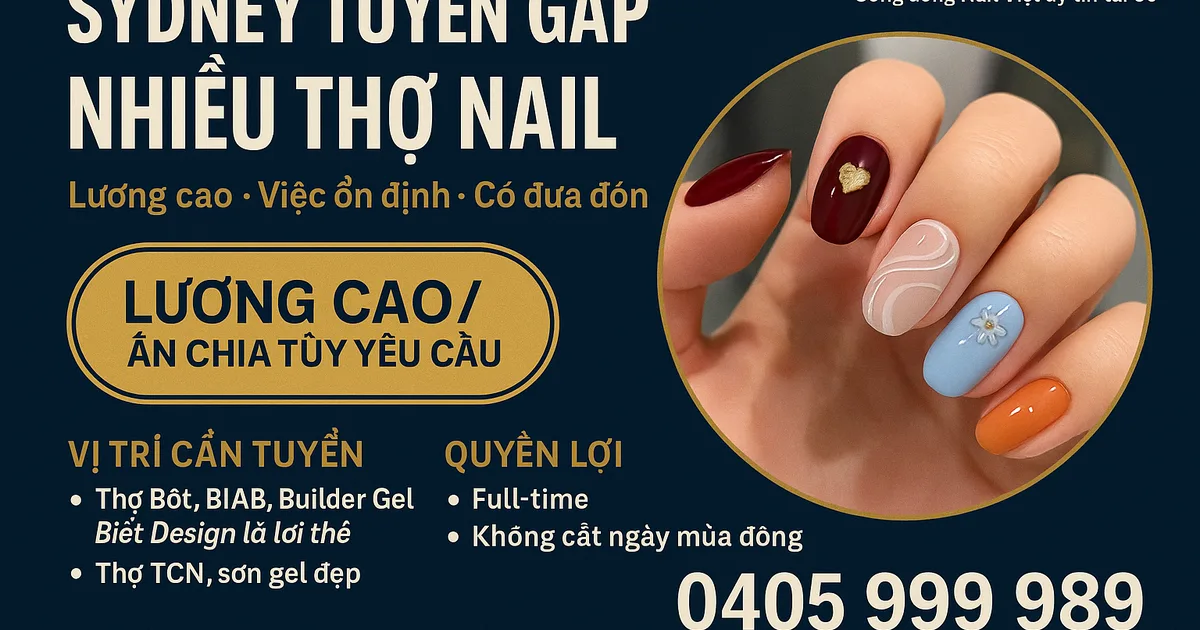 SYDNEY, NSW – TUYỂN GẤP NHIỀU THỢ | LƯƠNG CAO | CÓ ĐƯA ĐÓN